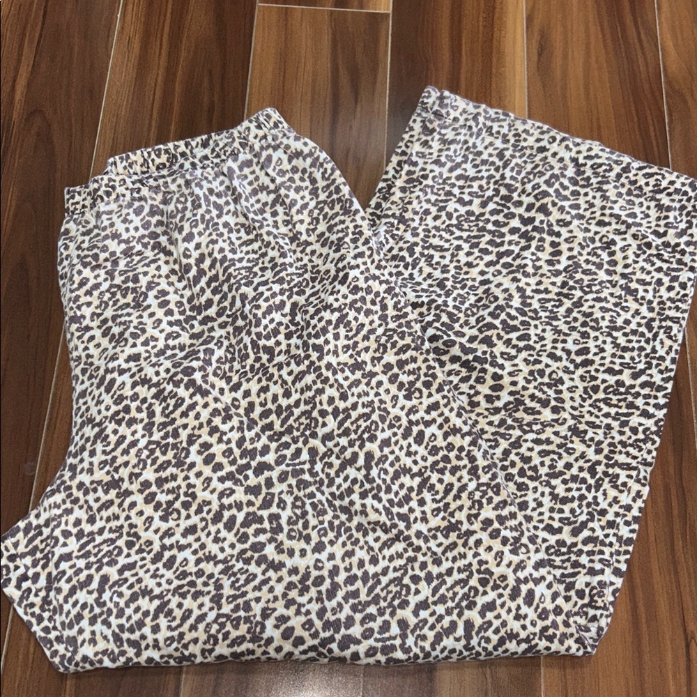 XL Charter Club 100% cotton flannel cheetah print pajama pants